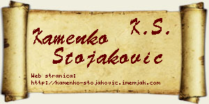 Kamenko Stojaković vizit kartica
